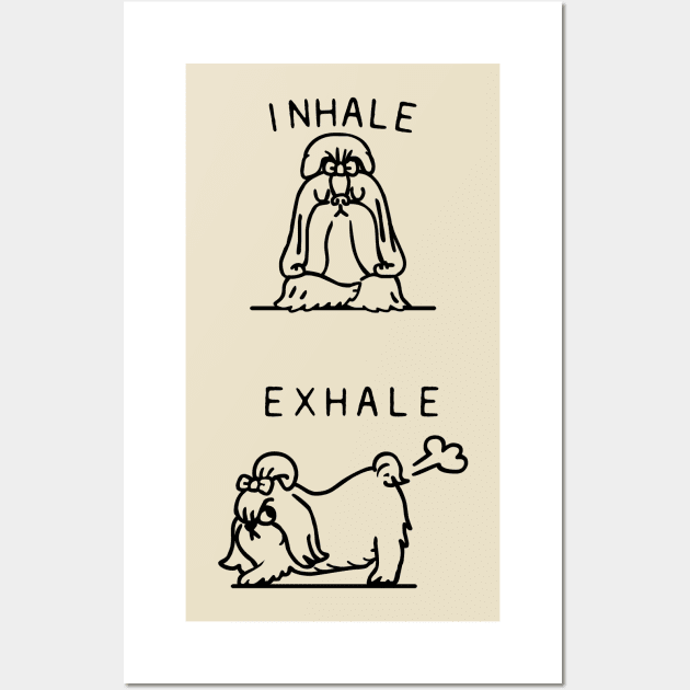 Inhale Exhale Shih Tzu Wall Art by huebucket